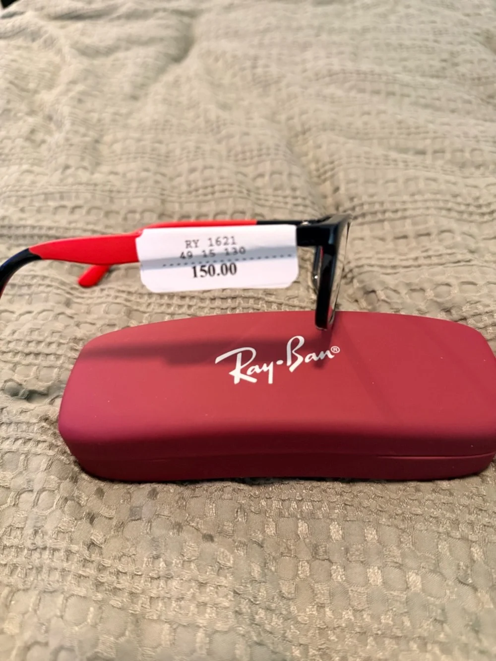 Ray-Ban Black Frame with Red Temples Eyeglasses
